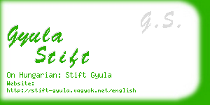 gyula stift business card